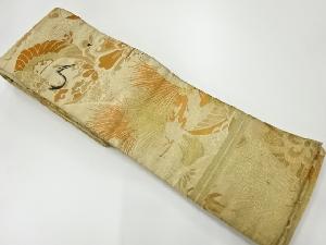 アンティーク　松竹梅に鶴模様織出し半幅帯（材料）